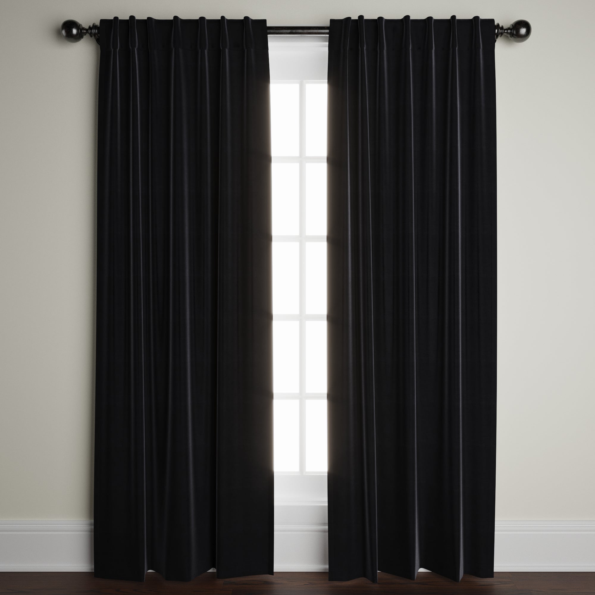 Graphite Velvet Window Panel