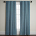 Velvet Window Panels in Light Denim