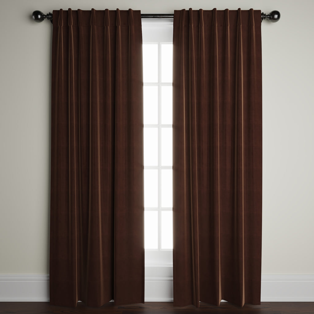 Velvet Window Panels in Praline