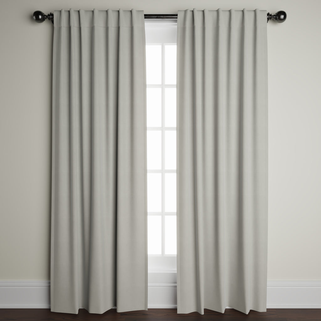 Velvet Window Panels in Snow