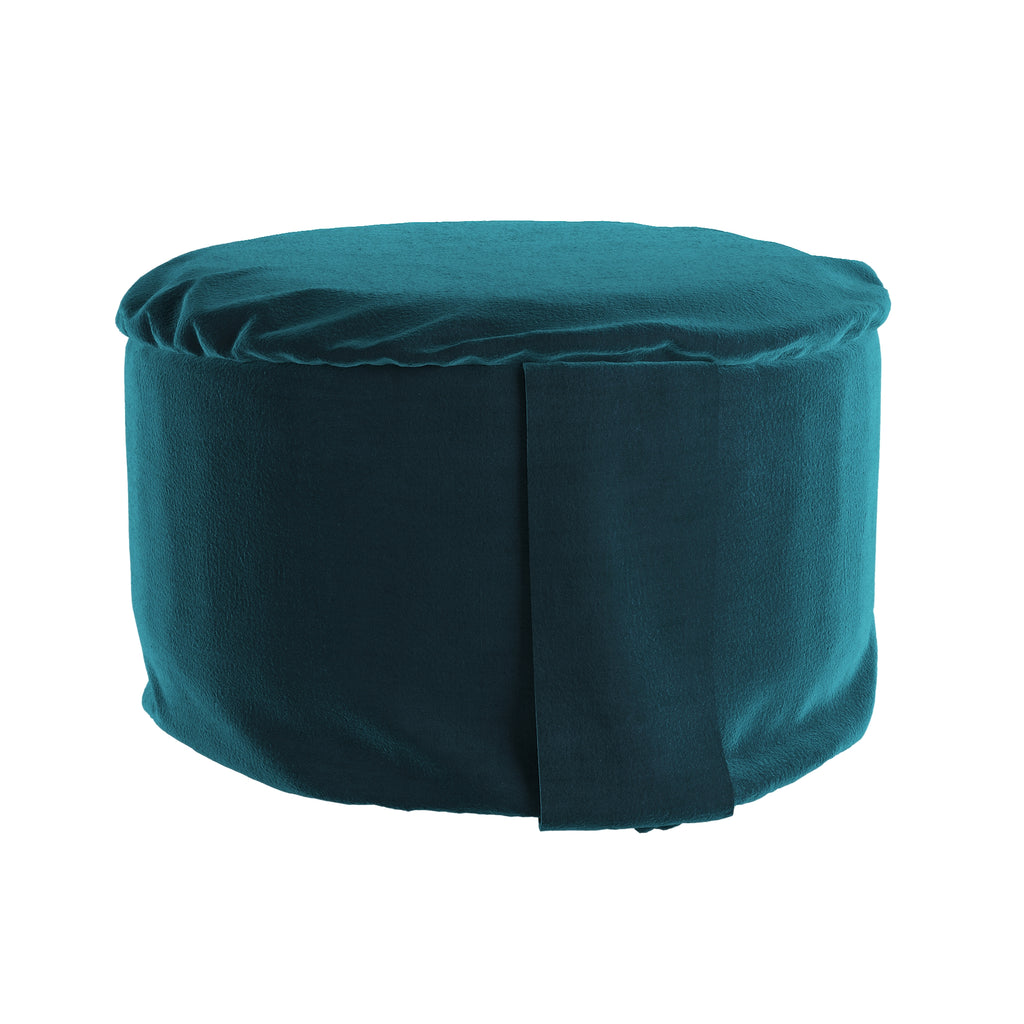 Velvet Hi-Zafu Meditation Cushion in Blue Oasis