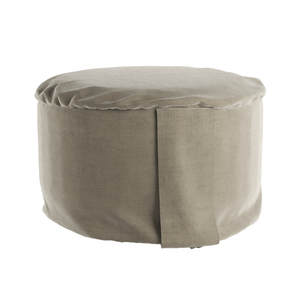 Velvet Hi-Zafu Meditation Cushion in Taupe