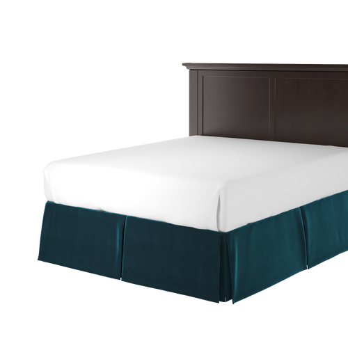 Velvet Bedskirt in Blue Oasis