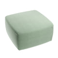 Velvet Pouf Ottoman in Eucalyptus