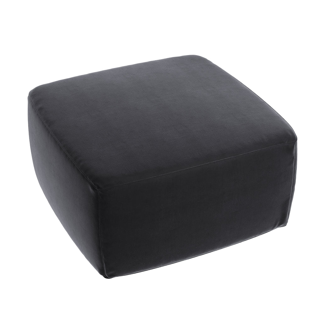 Graphite Velvet Pouf