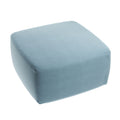 Light Denim Velvet Pouf