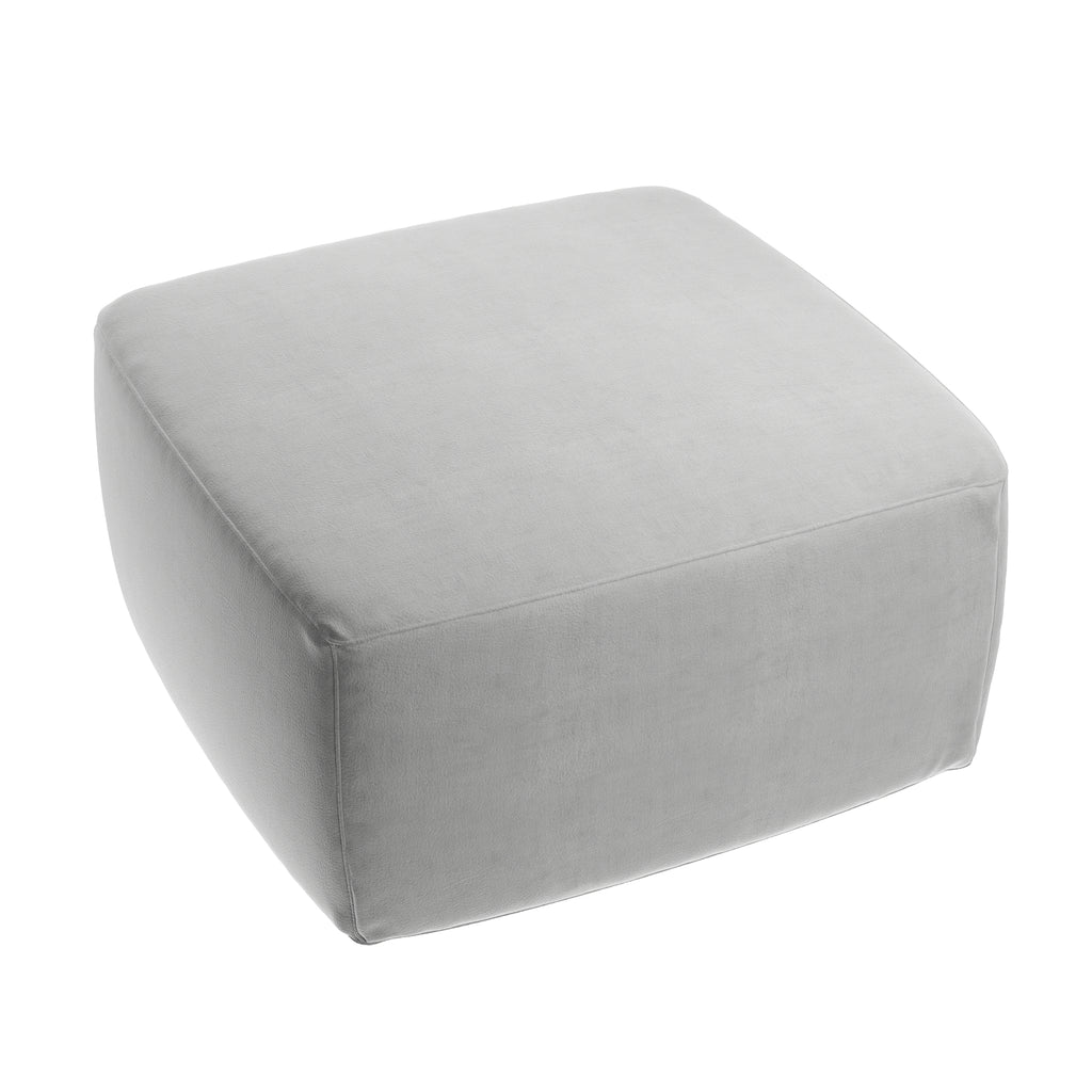 Zinc Velvet Pouf