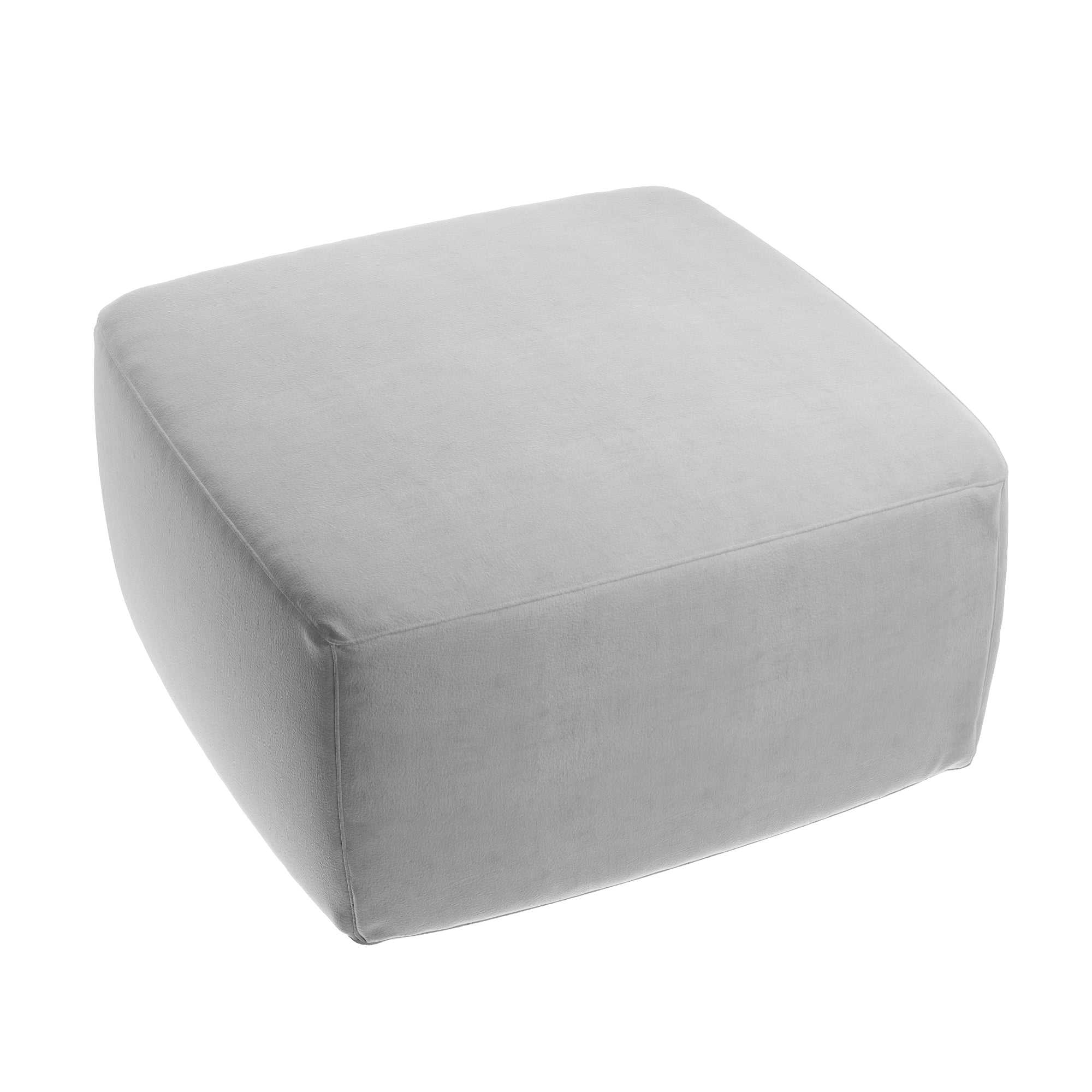 Zinc Velvet Pouf