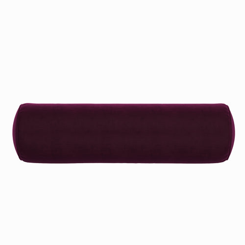 Burgundy Velvet Bolster Pillow