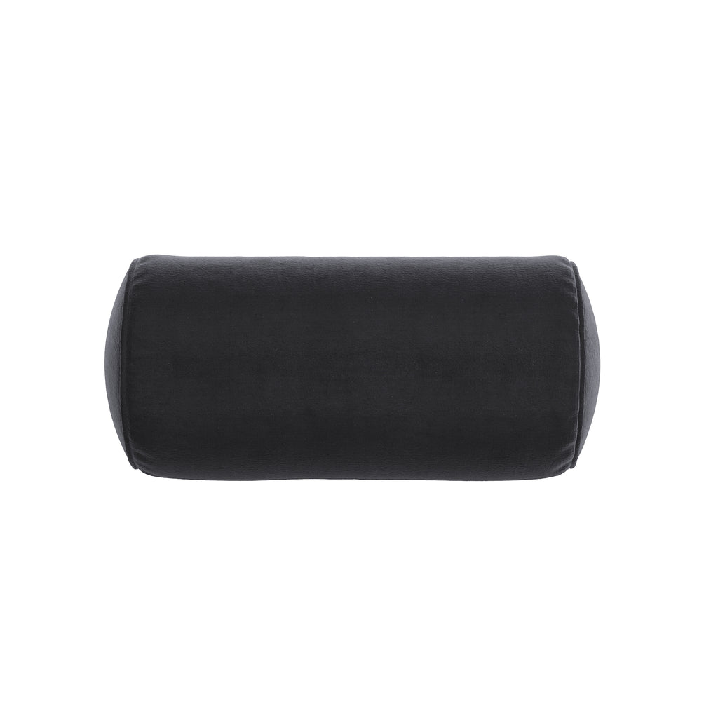 Graphite Velvet Neck Roll Pillow