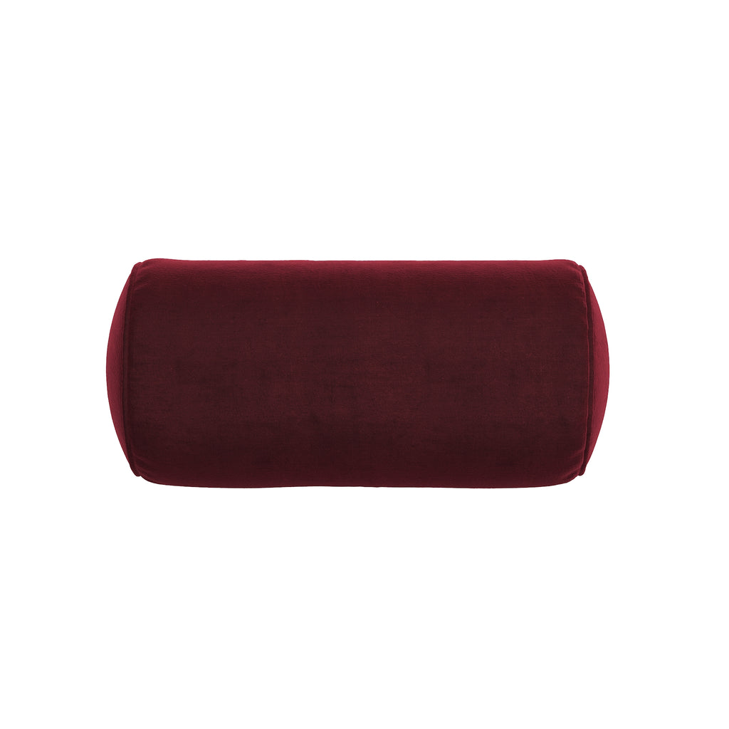Red Velvet Neck Roll Pillow