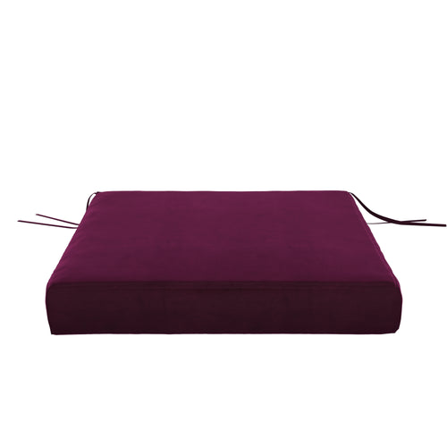 Burgundy Velvet Seat Cushion