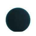 Round Velvet Throw Pillow in Blue Oasis