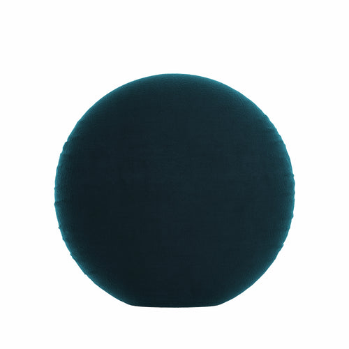 Round Velvet Throw Pillow in Blue Oasis