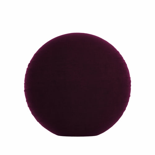 Burgundy Velvet Round Pillow