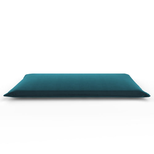 Velvet Futon Sleeper Sofa in Blue Oasis