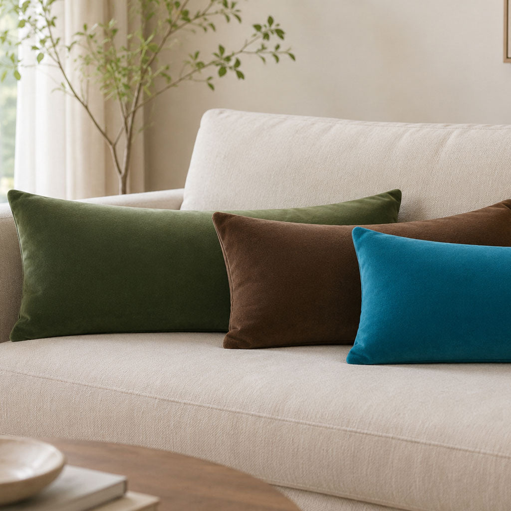 Mixed Velvet Lumbar Pillows