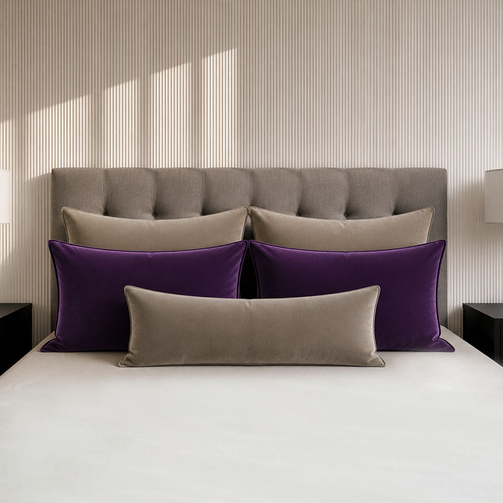 Velvet Pillow Shams in Sweet Berry