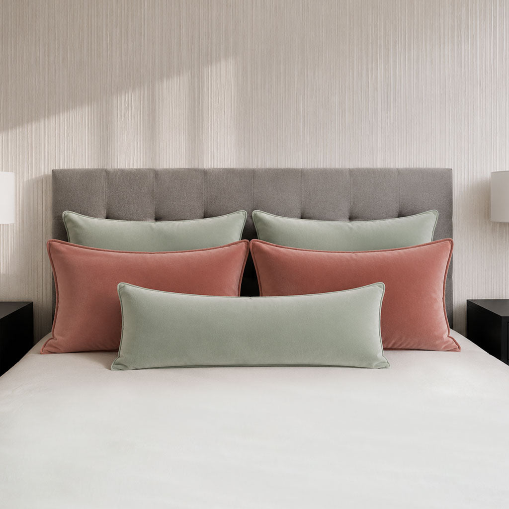 Pink Grapefruit Velvet Pillow Shams